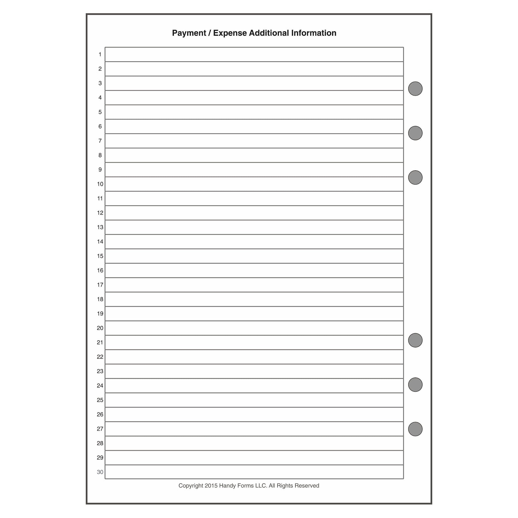 A5 Payment / Expense Record and Check Register