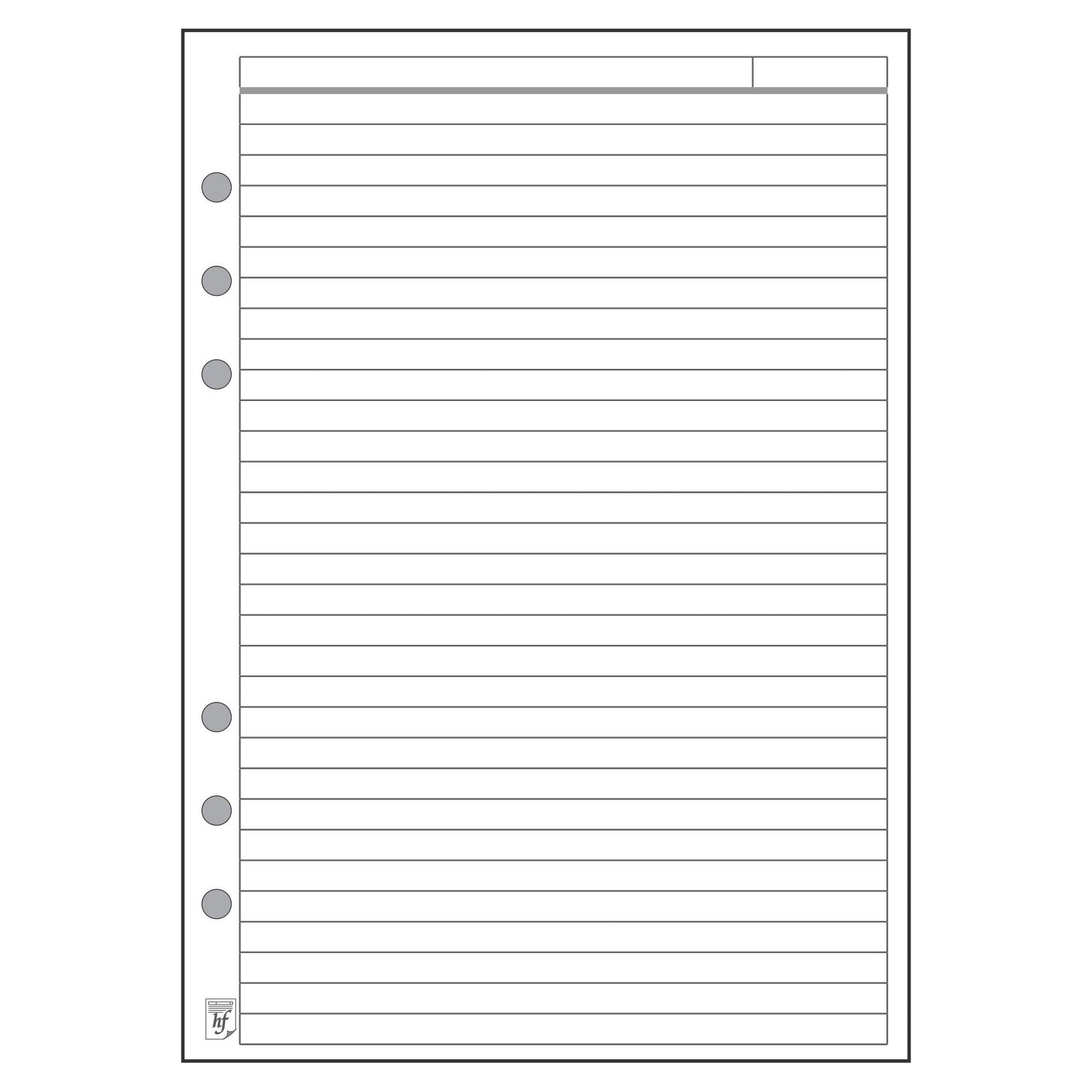A5 Note Paper with Subject Line