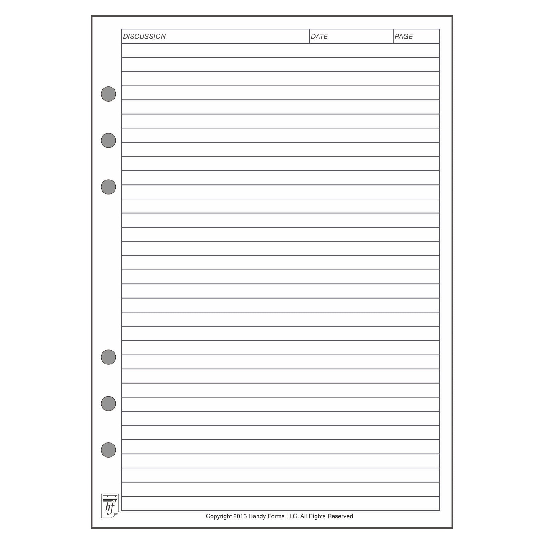 A5 Meeting Planner and Organizer - Extra Discussion Pages