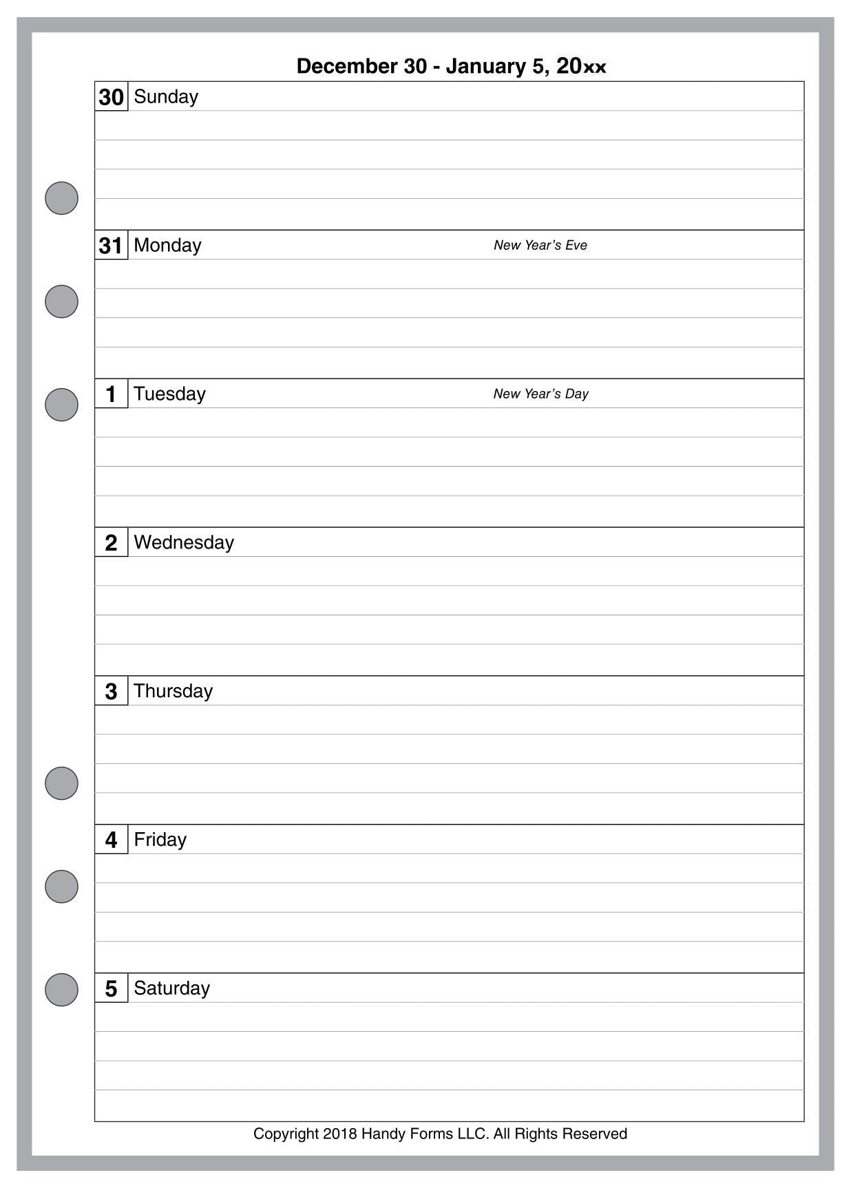 A5 Weekly and Monthly Planner, 1 Page Per Week, 2 Pages Per Month, With Lines, Style A