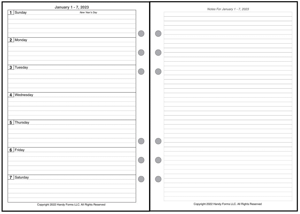 A5 Weekly and Monthly Planner, 2 Pages Per Week, 2 Pages Per Month, Style G