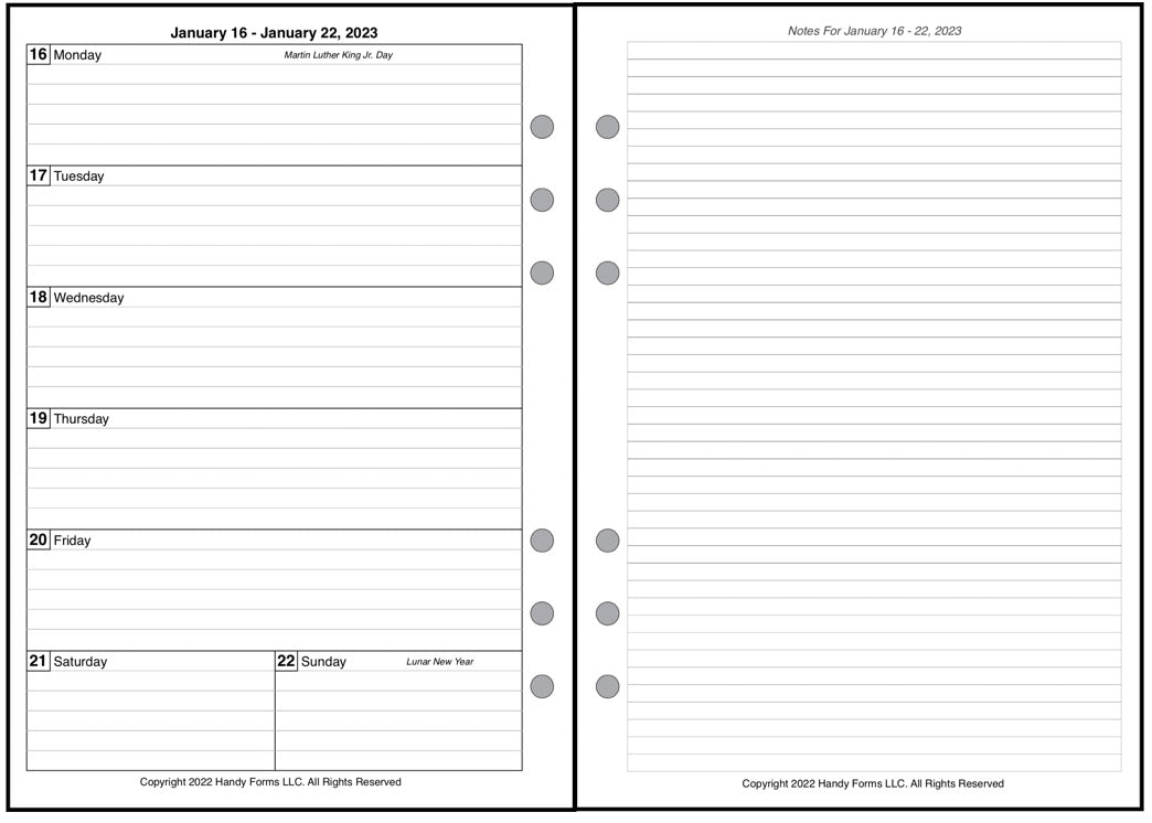 A5 Weekly and Monthly Planner, 2 Pages Per Week, 2 Pages Per Month, Style G1