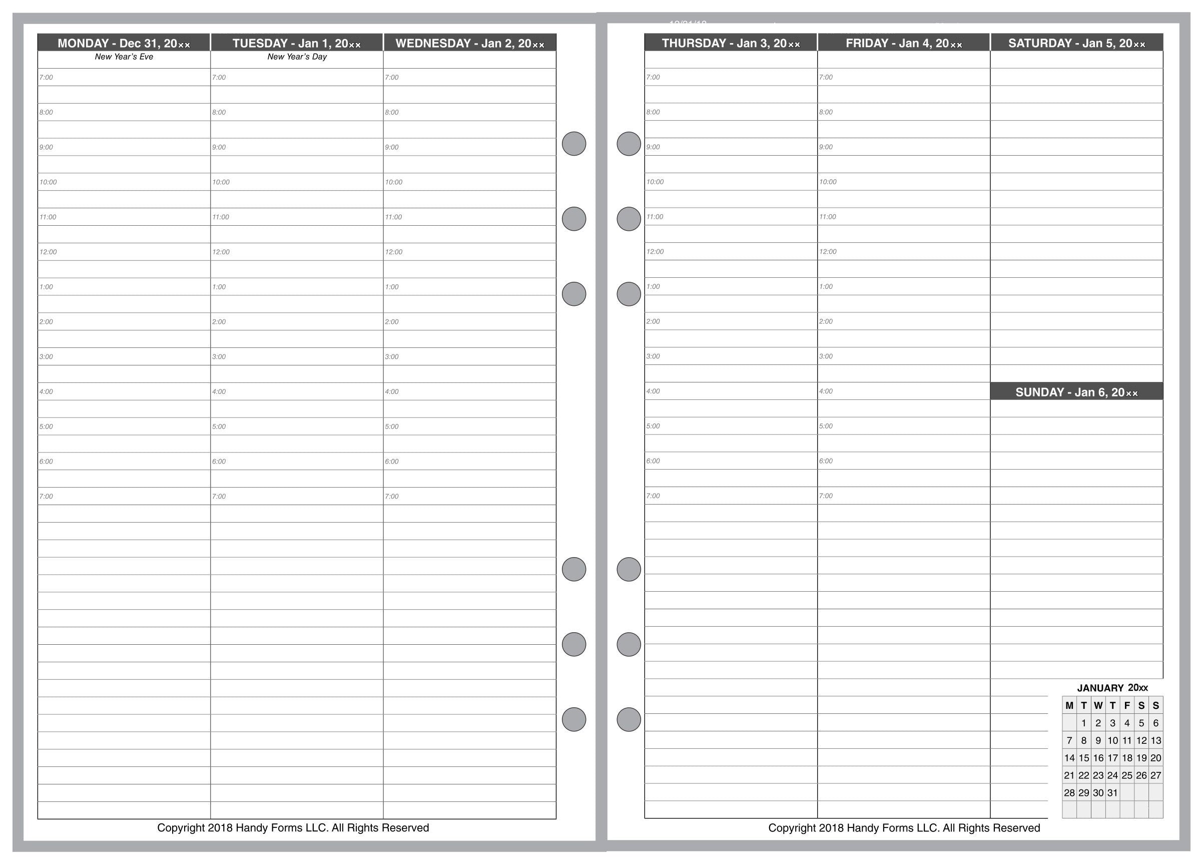 A5 Weekly and Monthly Planner, 2 Pages Per Week, 2 Pages Per Month, Style B