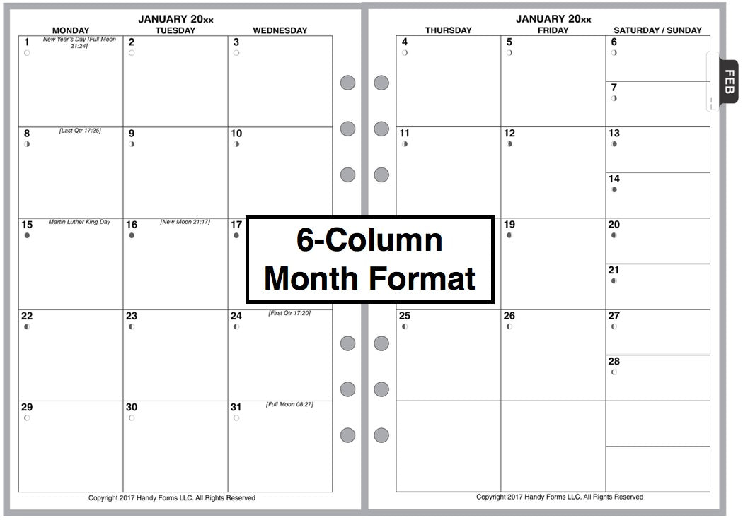 A5 Weekly and Monthly Planner, 2 Pages Per Week, 2 Pages Per Month, Style H