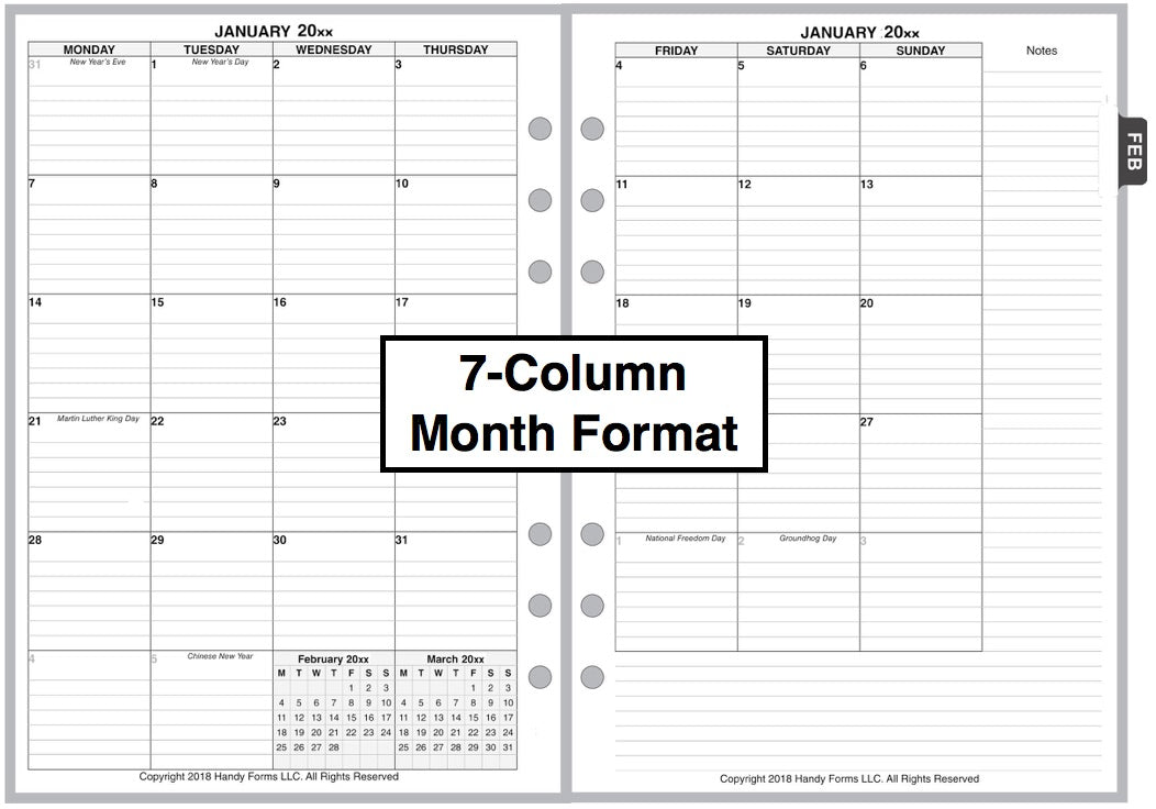 B6 Daily and Monthly Planner, 2 Pages Per Day, 2 Pages Per Month, With Lines, Style AS