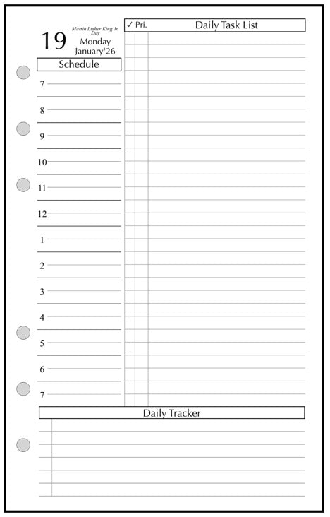 A5 Daily and Monthly Planner, 1 Page Per Day, 2 Pages Per Month, With Lines, Style D2