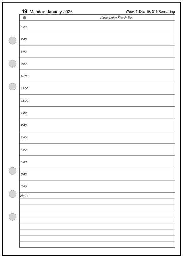 A5 Daily and Monthly Planner, 1 Page Per Day, 2 Pages Per Month, No Lines, Style B