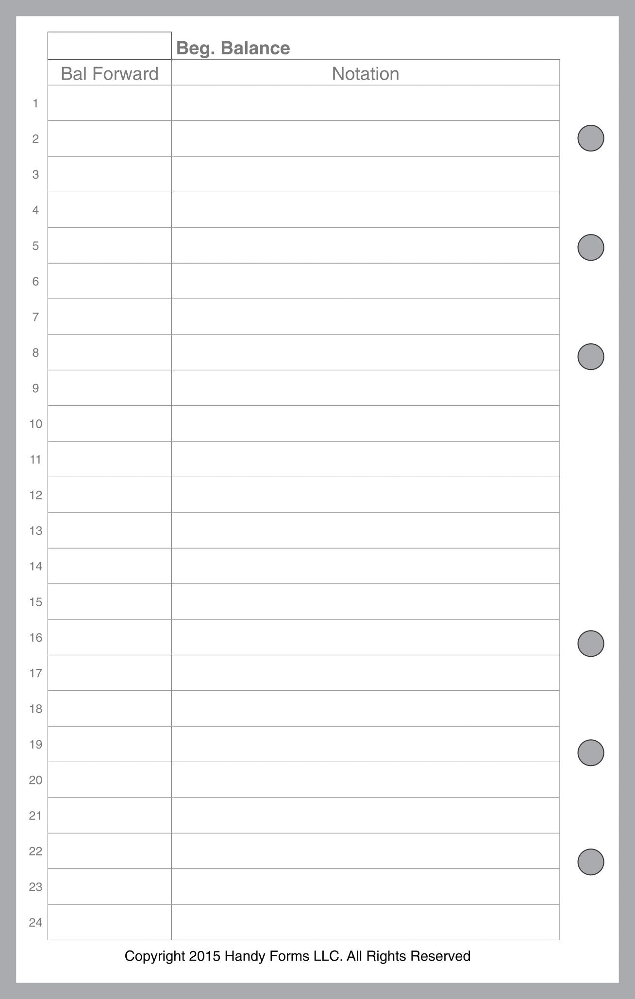 Compact Payment / Expense Record and Check Register