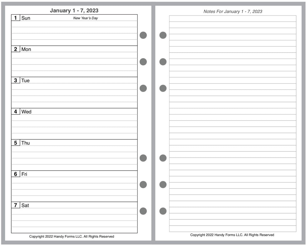 Compact Weekly and Monthly Planner, 2 Pages Per Week, 2 Pages Per Month, Style G