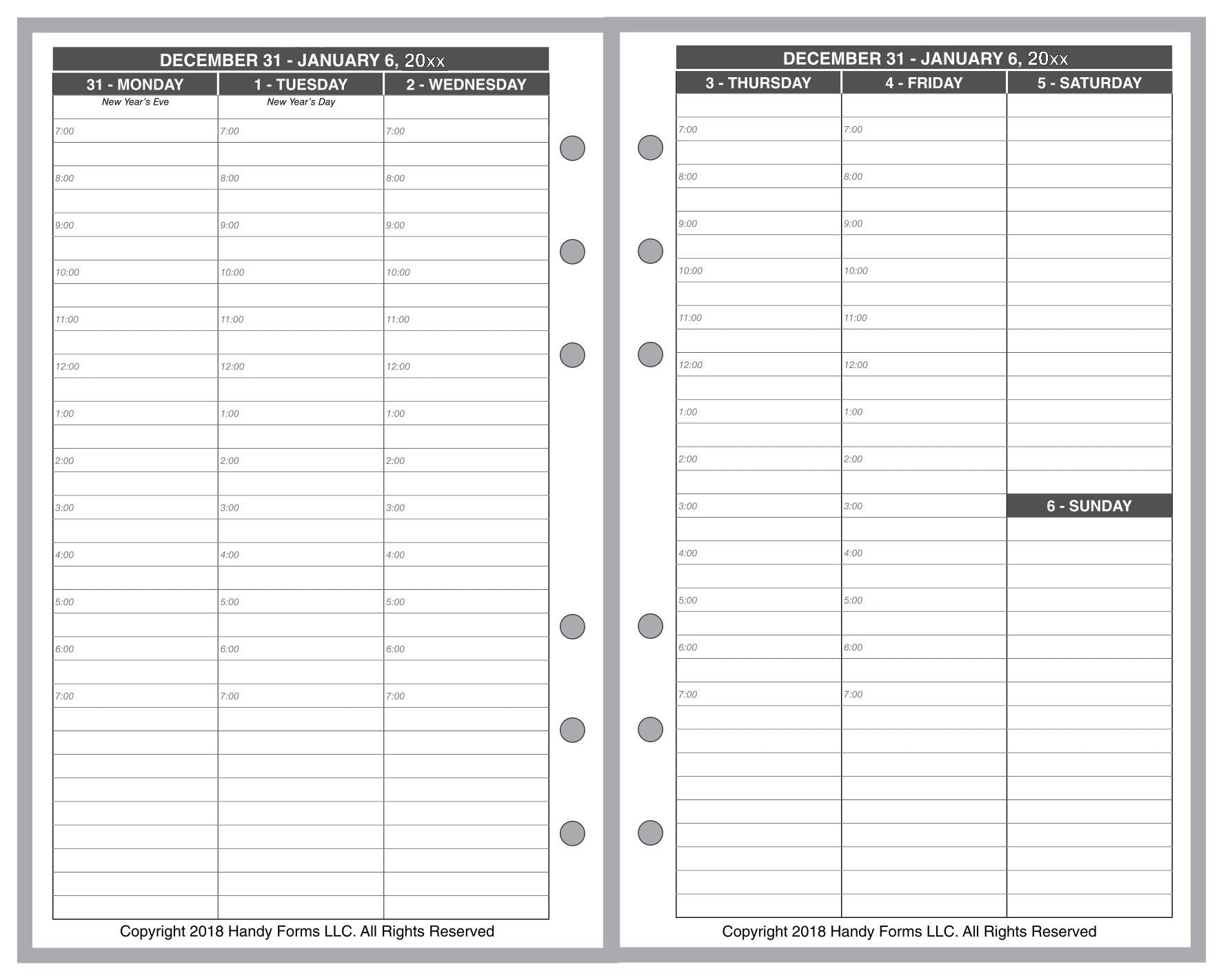Compact Weekly and Monthly Planner, 2 Pages Per Week, 2 Pages Per Month, Style B