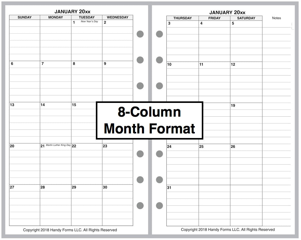 Compact Monthly Planner and Habit Tracker, With Lines