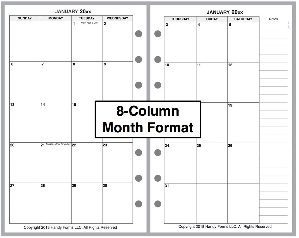 Compact Monthly Planner and Habit Tracker, No Lines