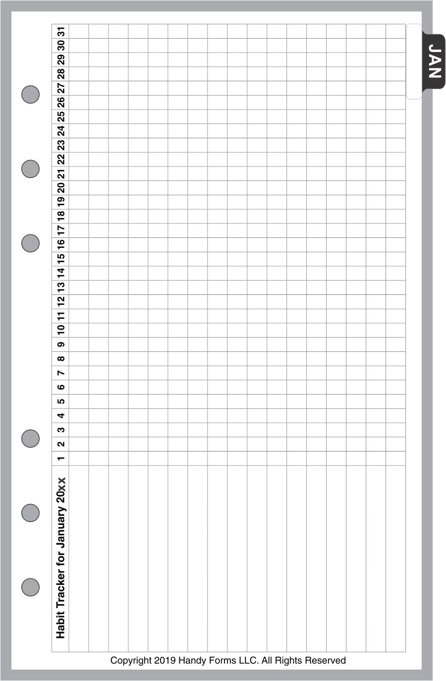 A5 Monthly Planner and Habit Tracker, With Lines