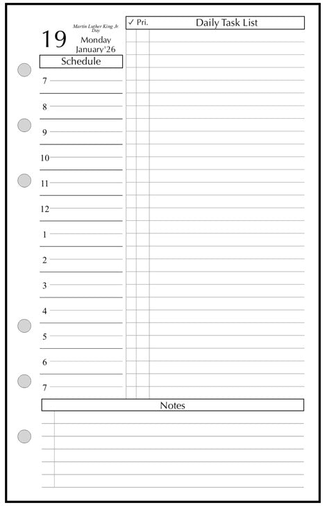 Compact Daily and Monthly Planner, 1 Page Per Day, 2 Pages Per Month, With Lines, Style D2
