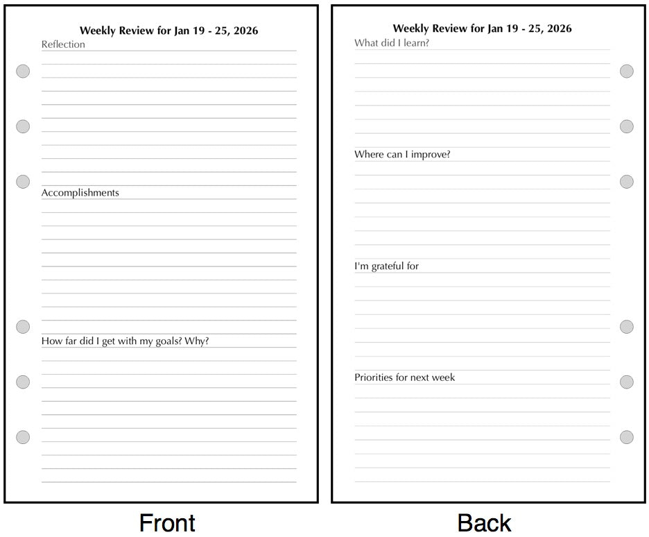 Compact Size Weekly Reflection