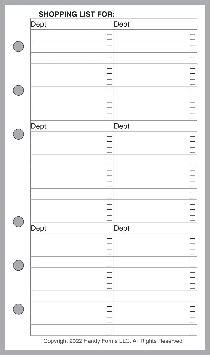 FCP Shopping List