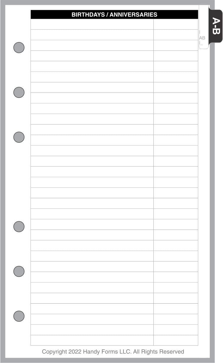 FCP Name & Address Pages + Tab Index