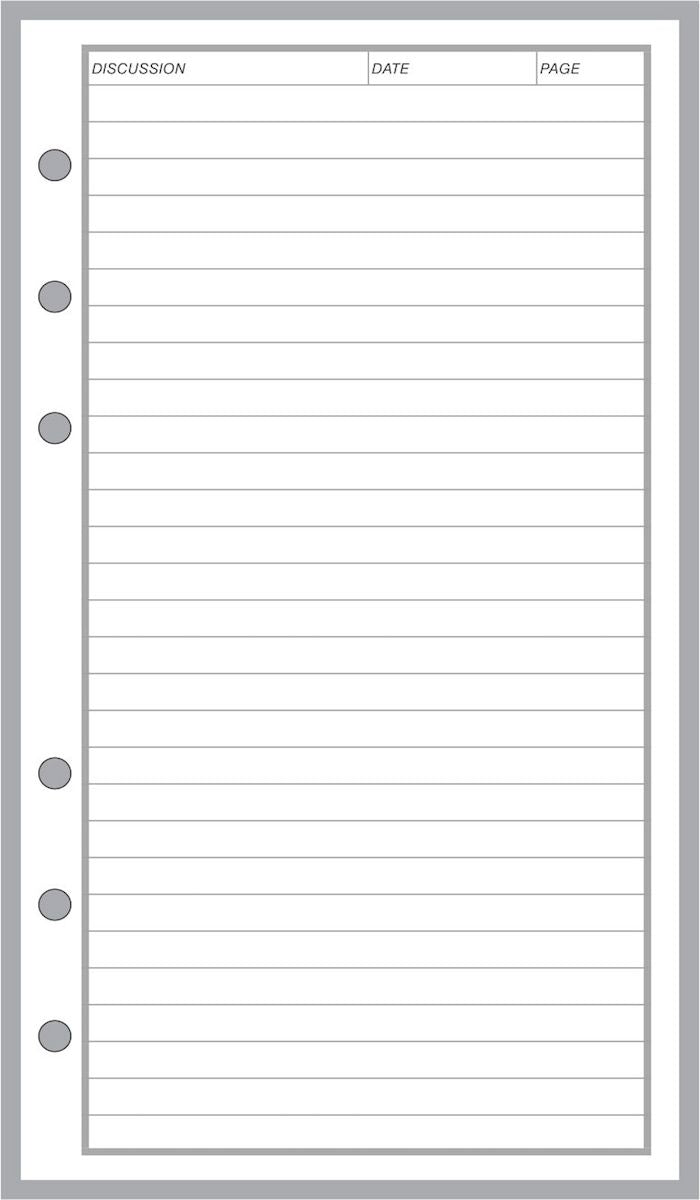 FCP Meeting Planner and Organizer - Extra Discussion Pages