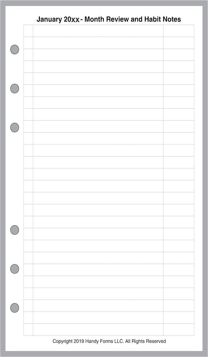Pocket Monthly Planner and Habit Tracker, With Lines