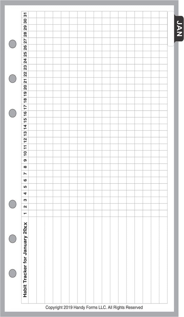 Pocket Monthly Planner and Habit Tracker, No Lines