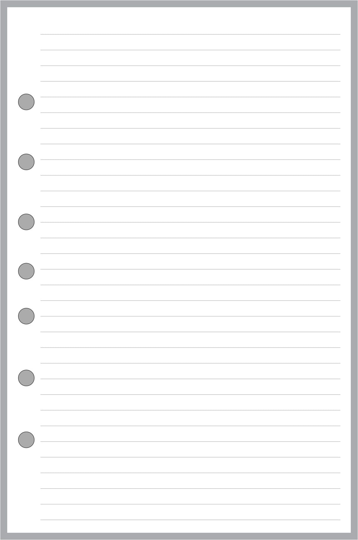 Half-letter size Lined Note Paper