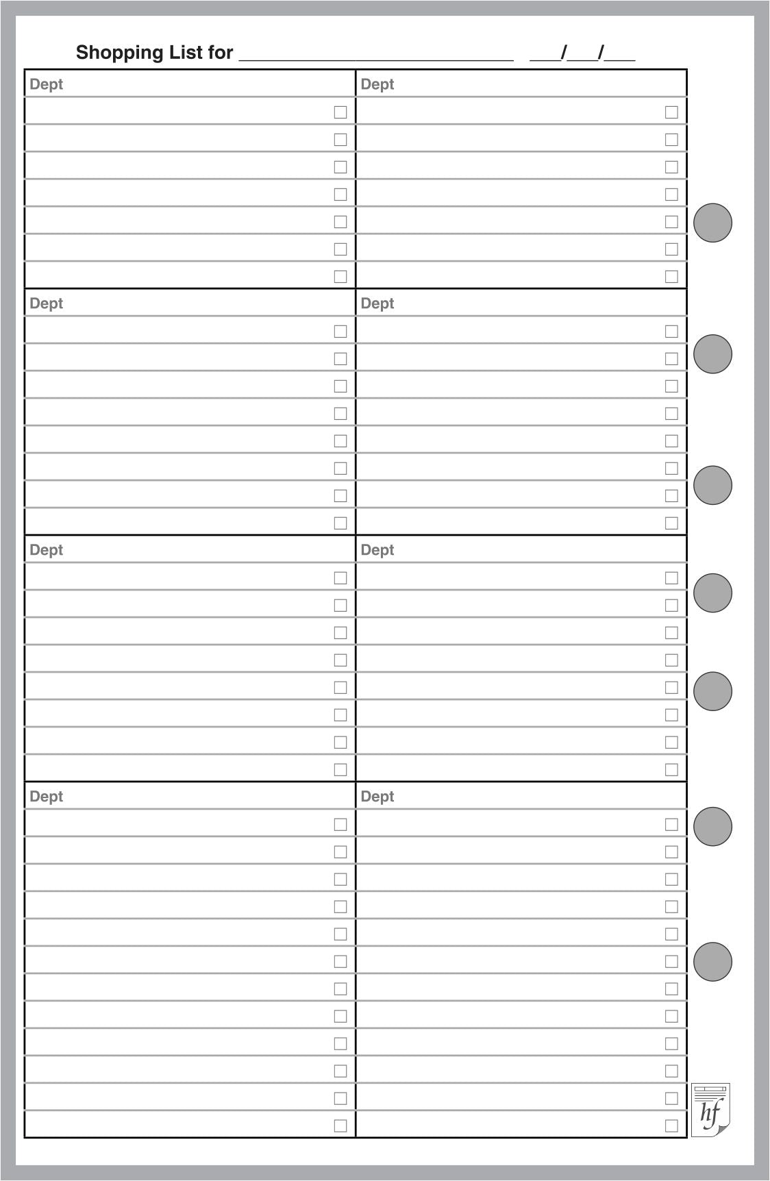 Half-letter size Daily and Weekly Menu Planner