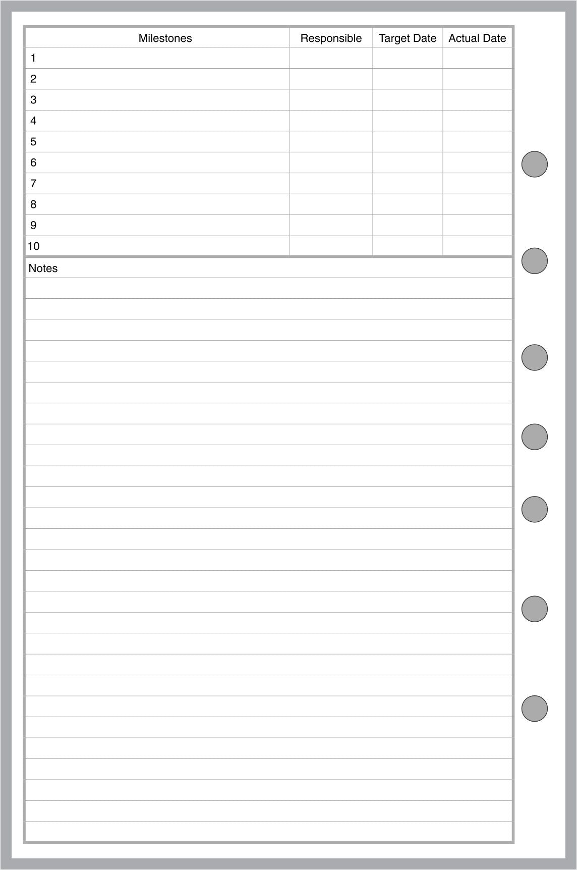 Half-letter size Project Planner