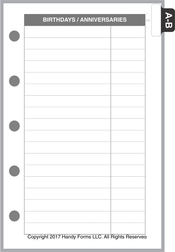 FMI Name & Address Pages + Tab Index