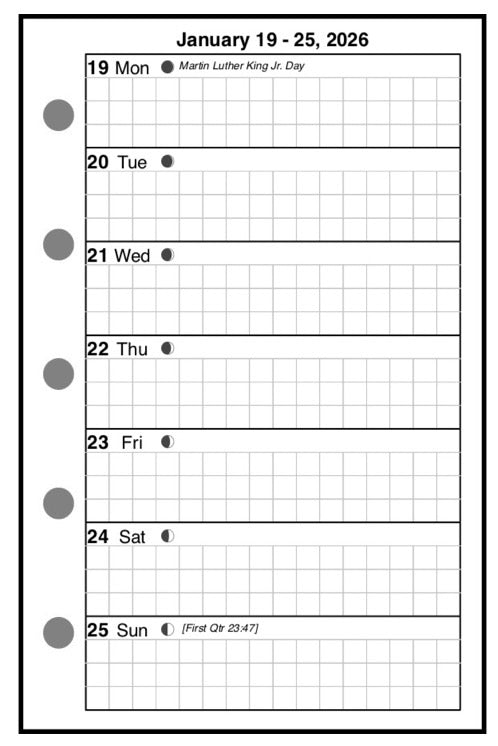 Mini Weekly and Monthly Planner, 1 Page Per Week, 2 Pages Per Month, With Grid, Style A