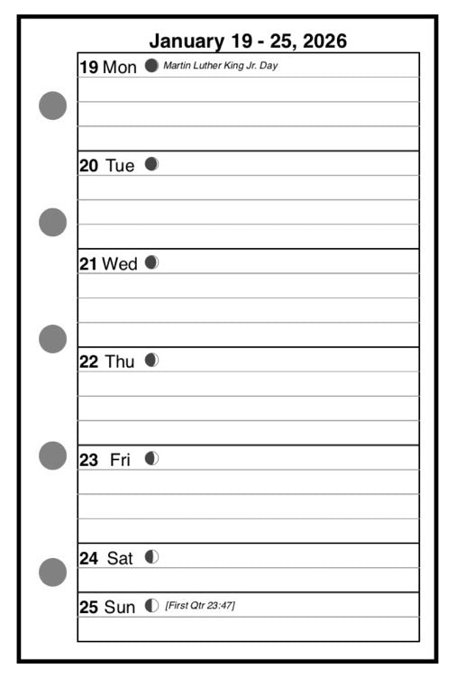 Mini Weekly and Monthly Planner, 1 Page Per Week, 2 Pages Per Month, With Lines, Style H