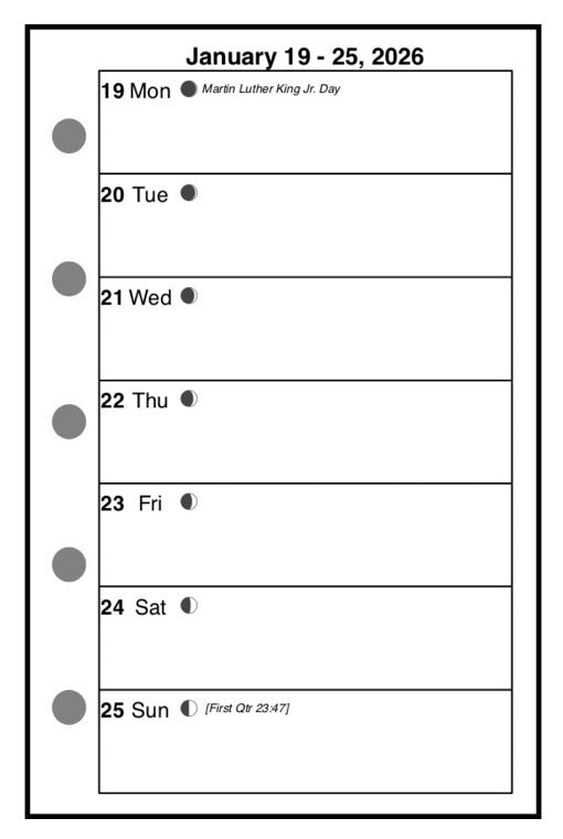 Mini Weekly and Monthly Planner, 1 Page Per Week, 2 Pages Per Month, No Lines, Style A