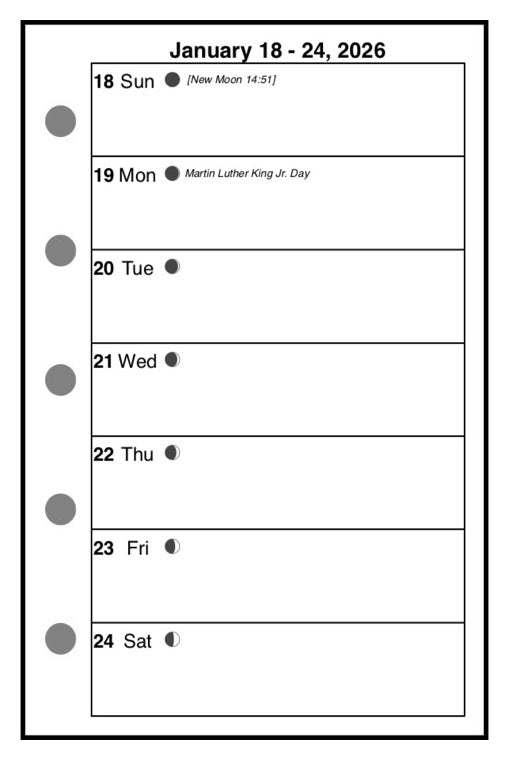 Mini Weekly and Monthly Planner, 1 Page Per Week, 2 Pages Per Month, No Lines, Style A