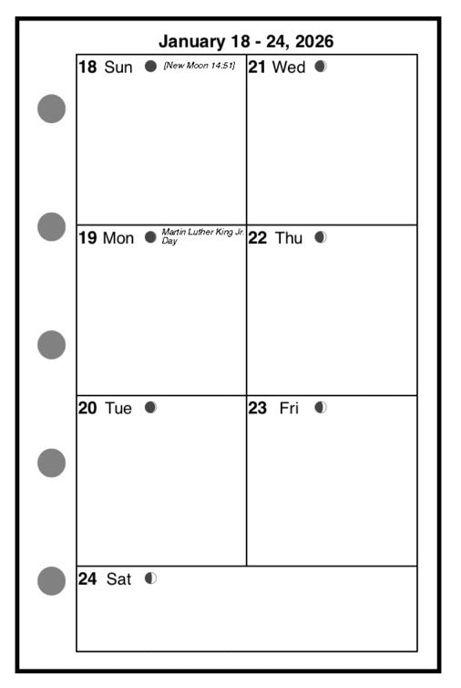 Mini Weekly and Monthly Planner, 1 Page Per Week, 2 Pages Per Month, No Lines, Style C