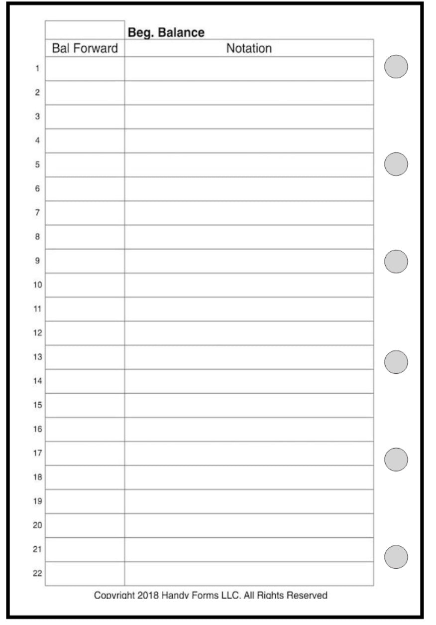 Pocket Payment / Expense Record and Check Register