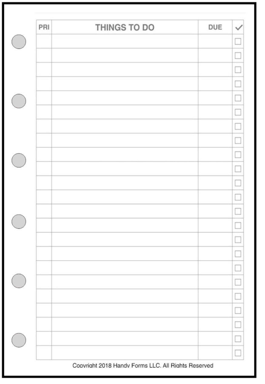 Pocket To-Do Checklist with Priority and Due Date