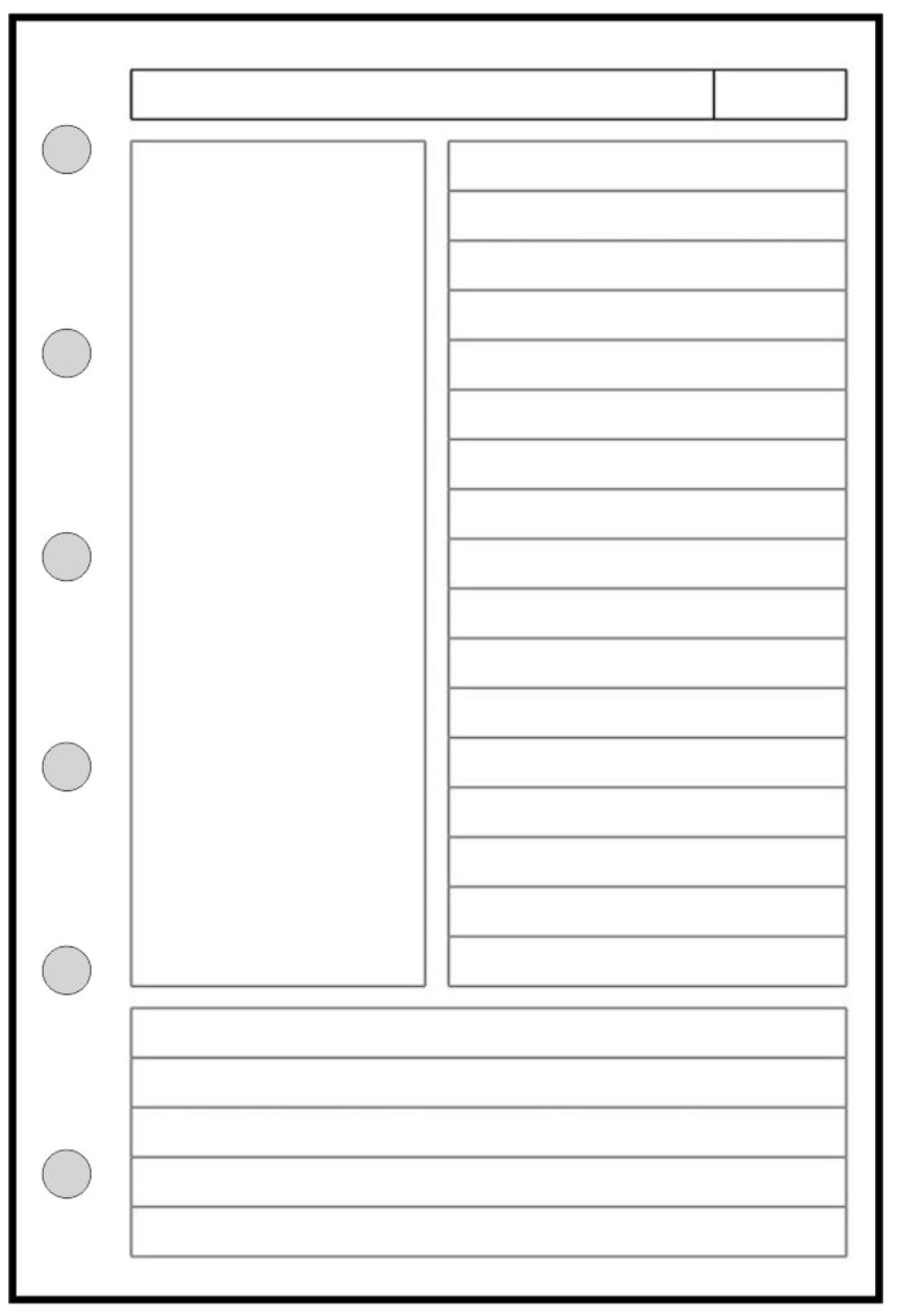 Pocket Note Pages Designed for the Cornell Notetaking System