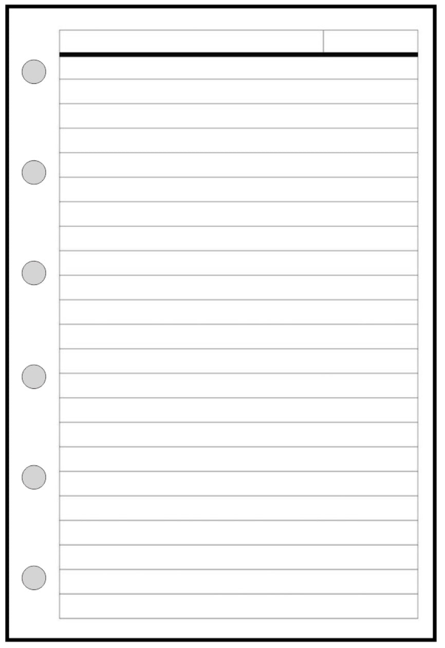 Pocket Note Paper with Subject Line