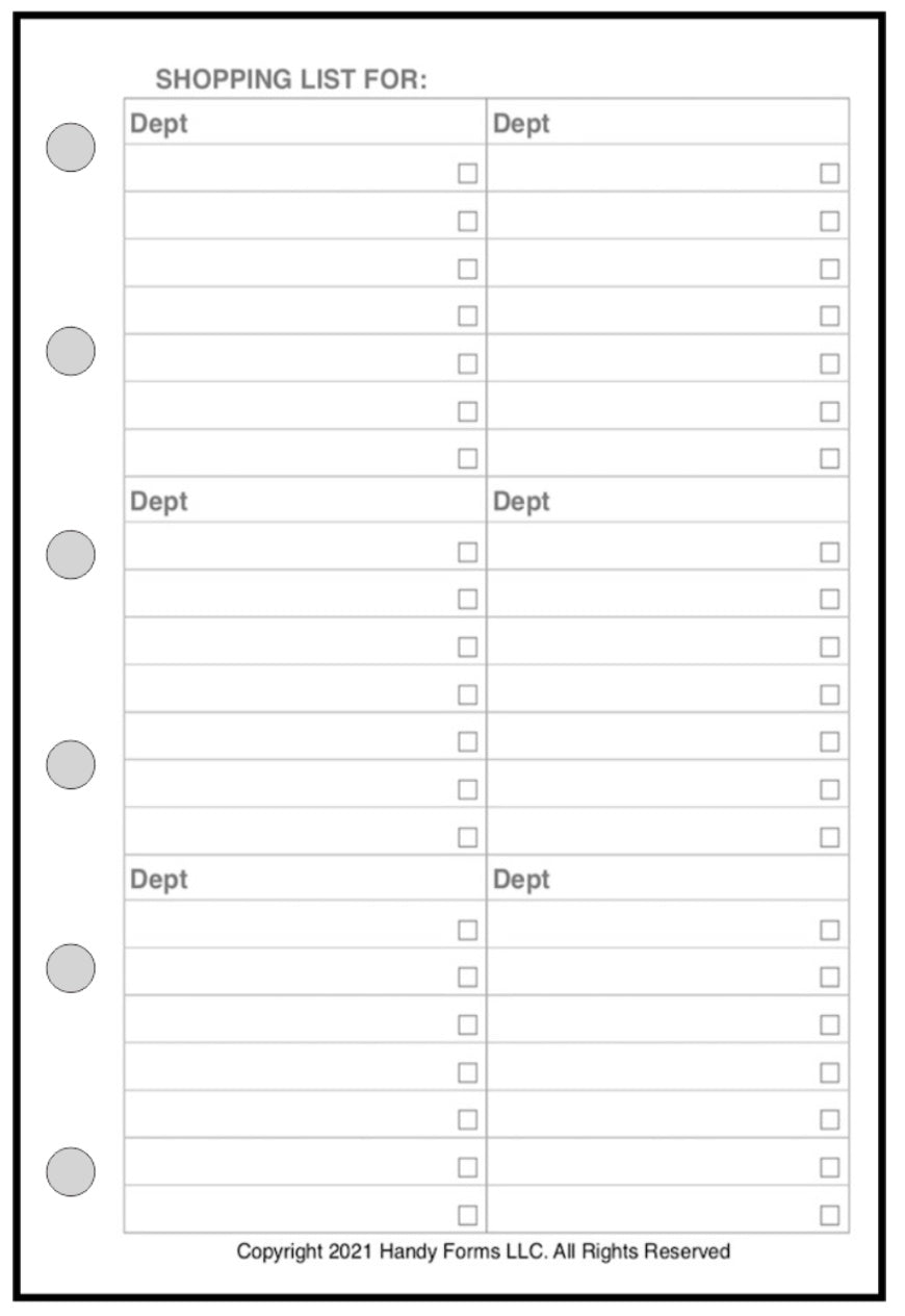 Pocket Daily and Weekly Menu Planner