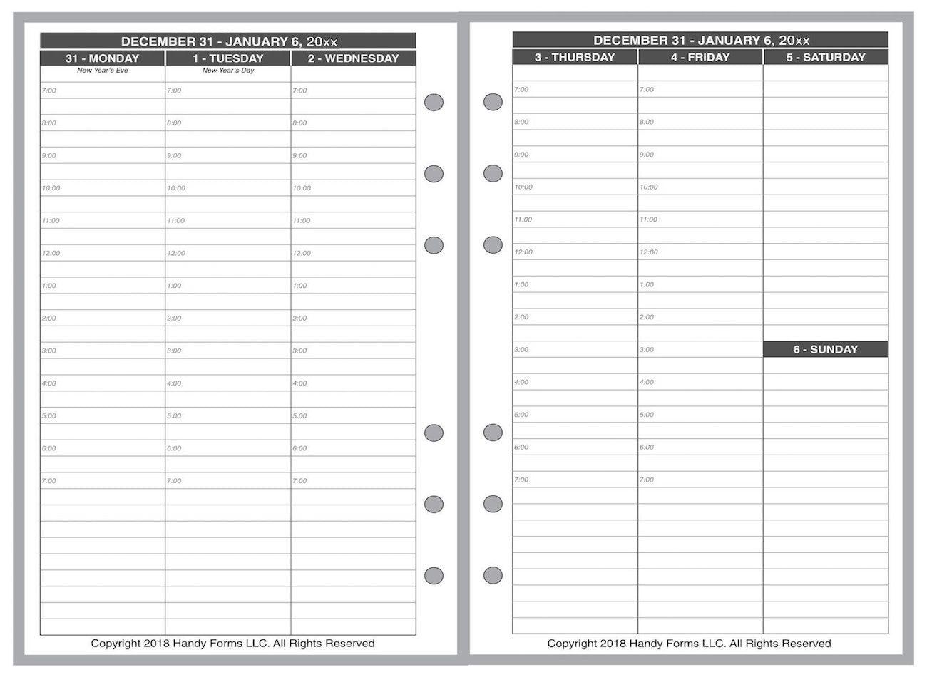 Pocket Weekly and Monthly Planner, 2 Pages Per Week, 2 Pages Per Month, Style B