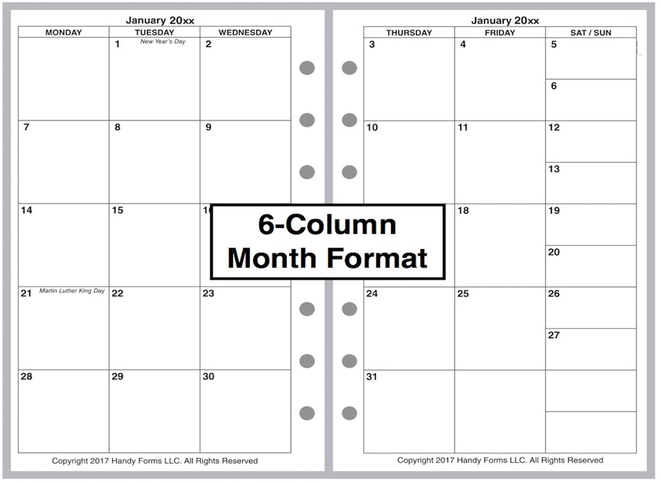 Pocket Monthly Planner, 2 Pages Per Month, No Lines