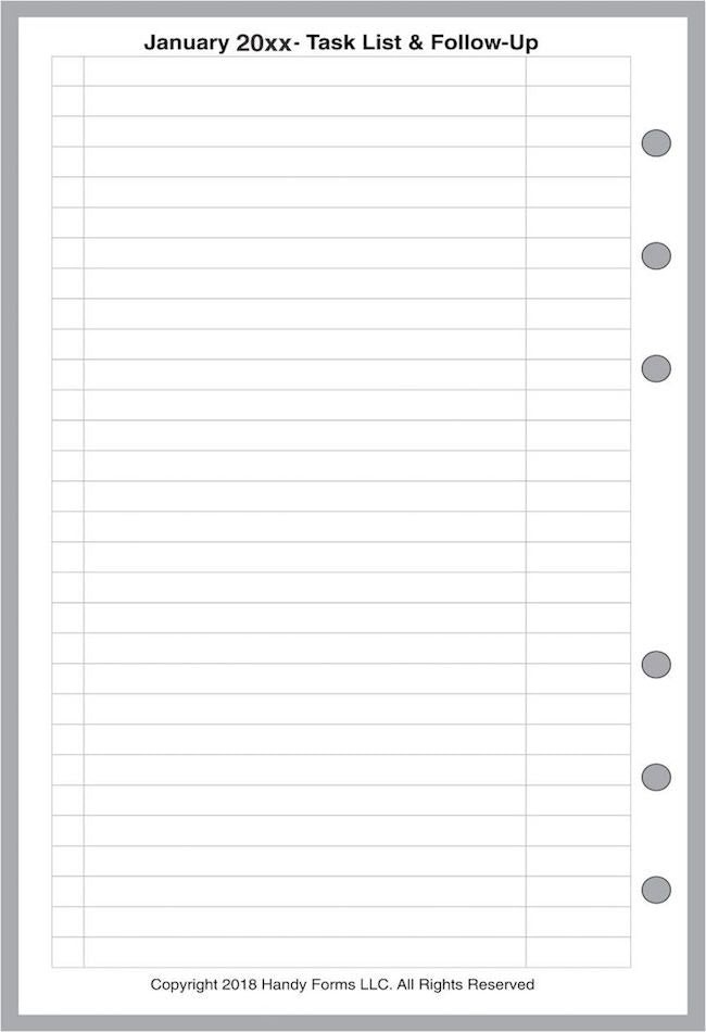 Pocket Monthly Planner, 4 Pages Per Month, With Lines