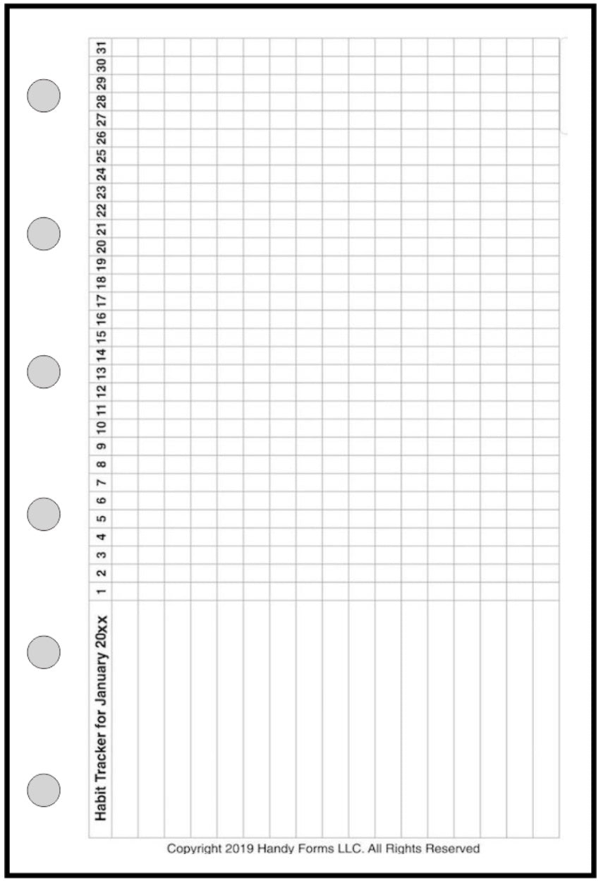 Pocket Monthly Planner and Habit Tracker, With Lines