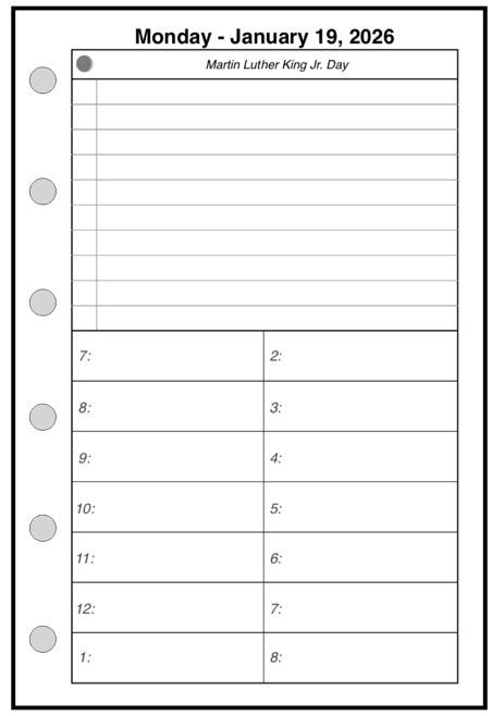 Pocket Daily and Monthly Planner, 1 Page Per Day, 2 Pages Per Month, No Lines, Style A