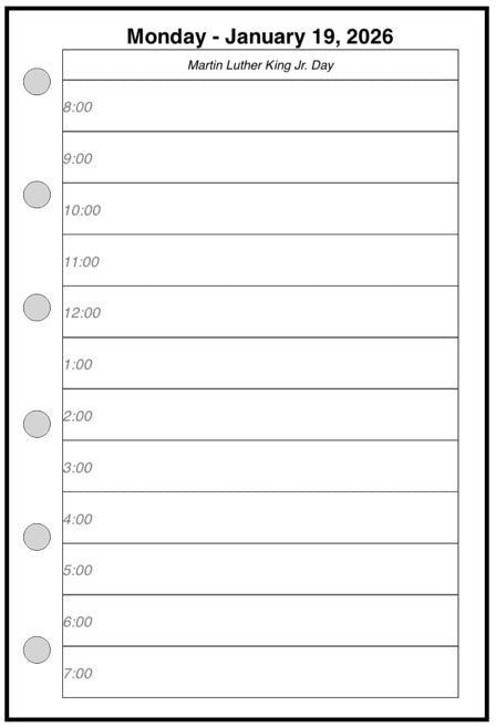 Pocket size Daily and Monthly Planner, 1 Page Per Day, 2 Pages Per Month, No Lines, Style B