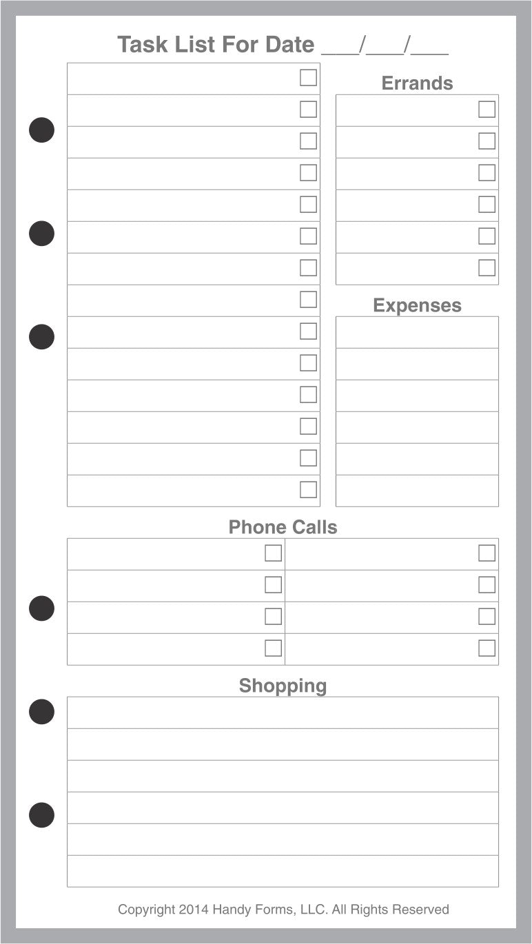 [size] Daily Task List