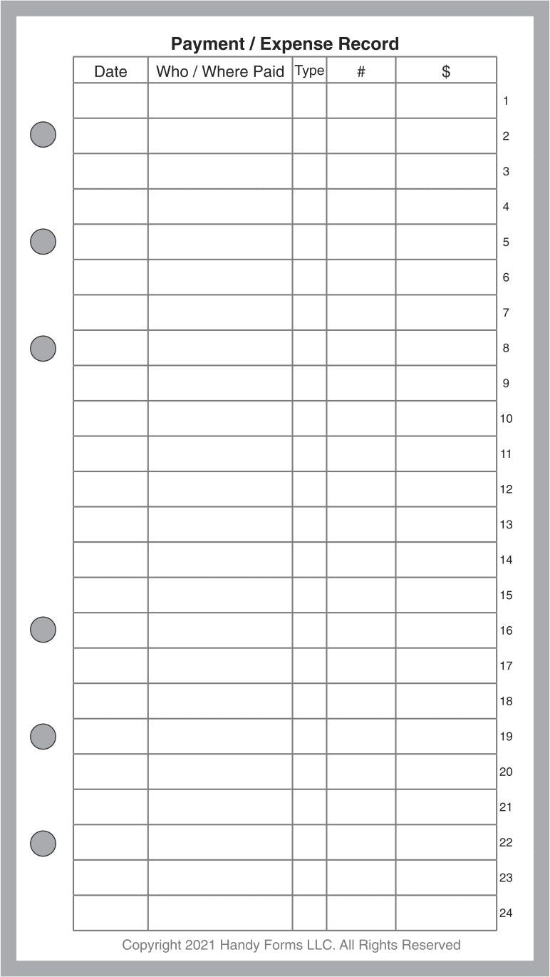 [size] Payment / Expense Record and Check Register