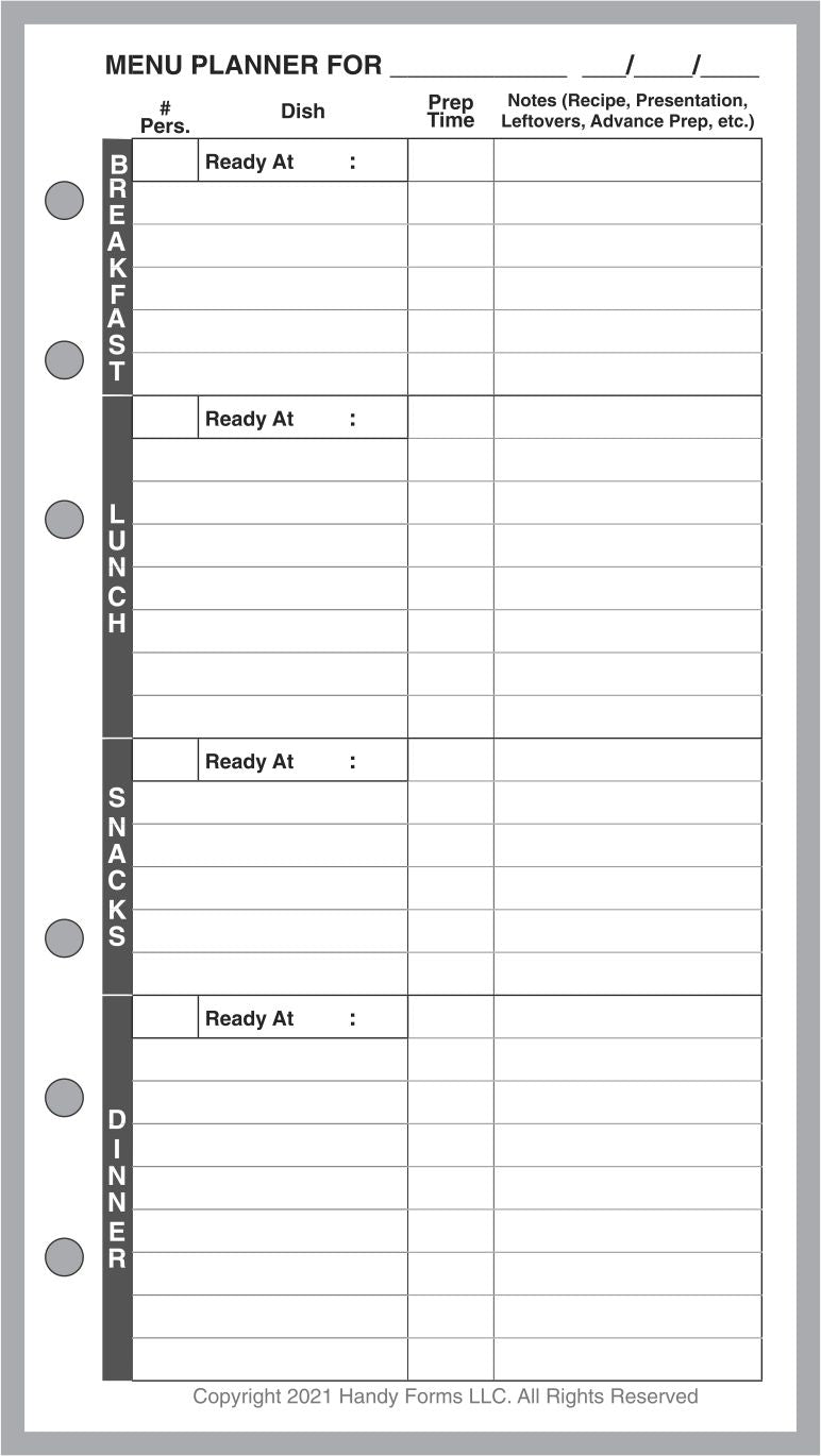 [size] Daily and Weekly Menu Planner