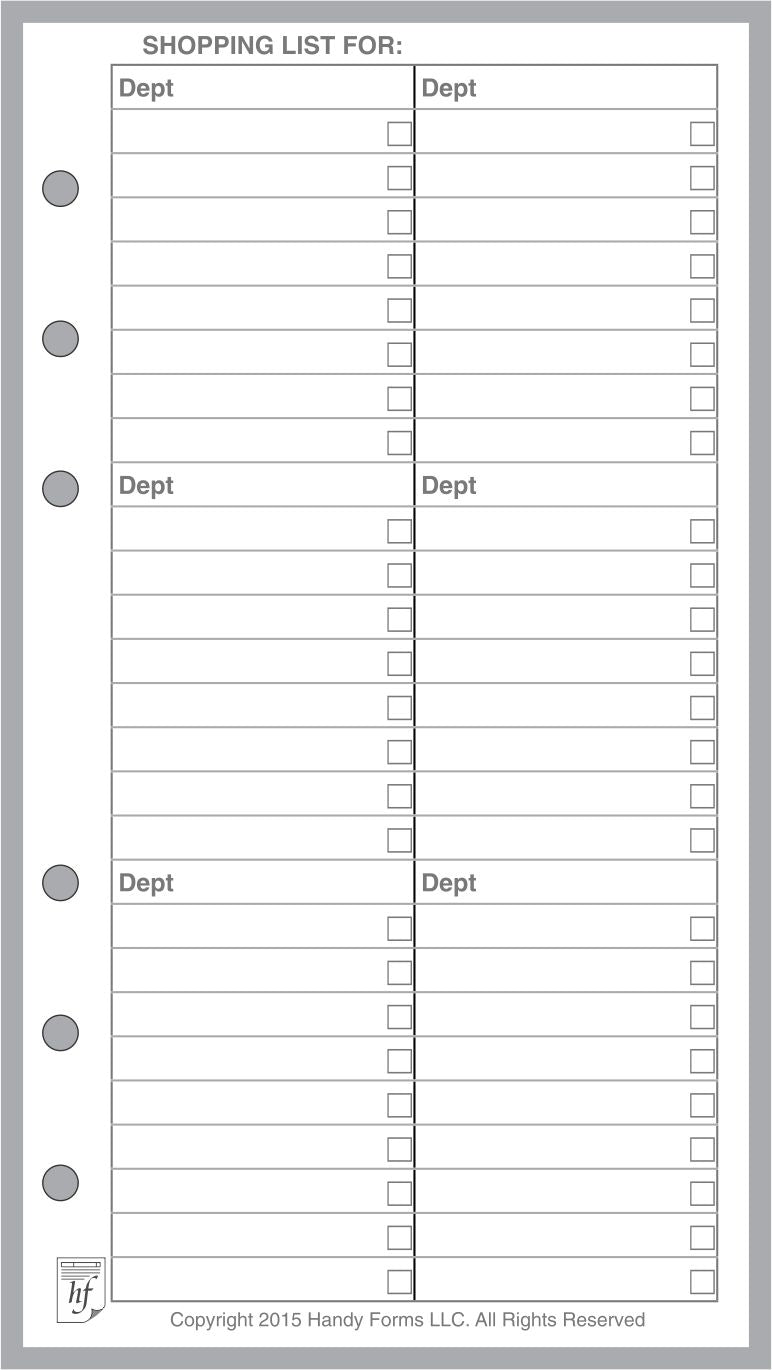 [size] Shopping List