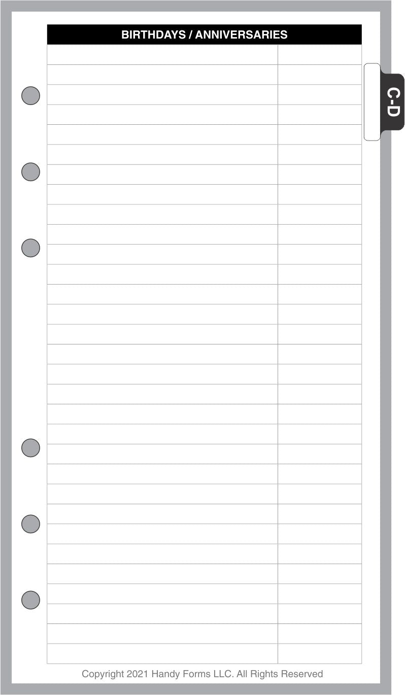 [size] Name & Address Pages + Tab Index