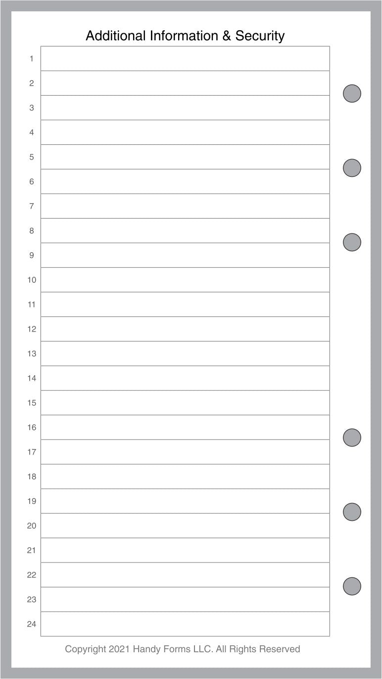 Personal Login / Password Reference